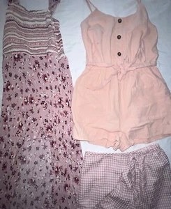 Girls 3pc Clothing Bundle Size L- 2- Jumpers, 1 Skirt -Art Class & Shein - Picture 1 of 12