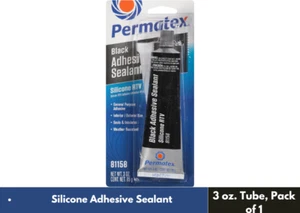 Permatex 81158 Black Silicone Adhesive Sealant, 3 oz. Tube, Pack of 1 - Picture 1 of 4