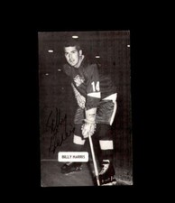 Billy Harris Signed JD McCarthy Vintage Postcard 1950`s 60`s Detroit Red Wings A