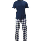 Ugg Men's Grant Navy/Plaid Blue Pants & Short Sleeve Shirt Pajama Set Sz: M