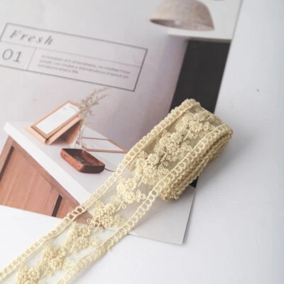 1.5"*2Yard Delicate Embroidered Flower Tulle Lace trim sewing Trimming Decor DIY - Image 1 of 4