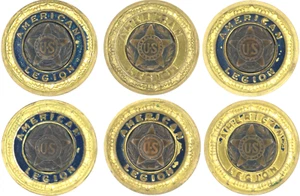 Vintage PAT 1919 54296 Waterbury American Legion Uniform Button LOT 6 W.B. Co - Picture 1 of 13