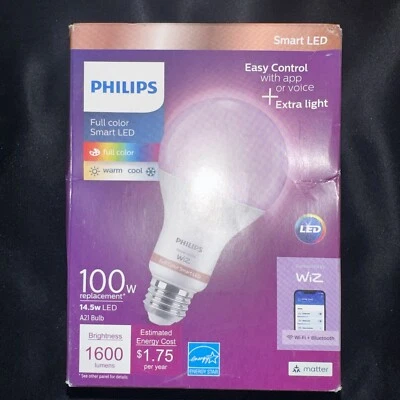 Philips LED Light Bulbs Color 100W Wiz - Image 1 of 4