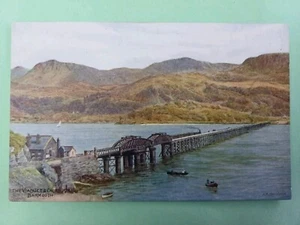 POST CARD SALMON AR QUINTON 2232 BARMOUTH, THE VIADUCT & CADER IDRIS - Picture 1 of 2