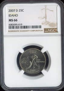 2007-D Idaho State Quarter NGC MS66 Business Quality - Picture 1 of 2
