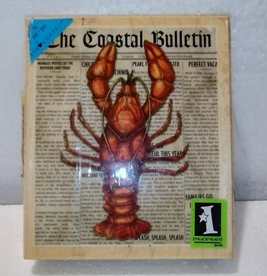 3" x 3-3/4" Langosta Océano Costero Periódico Náutico SELLO DE GOMA Tema NUEVO  Foto 1 de 3