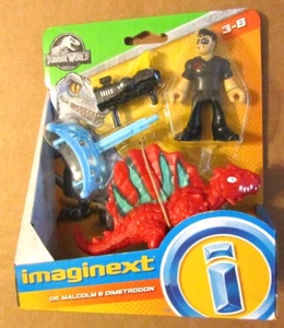 Imaginext Jurassic World DR. MALCOLM & DIMETRODON Figures ~ NIP - Picture 1 of 1