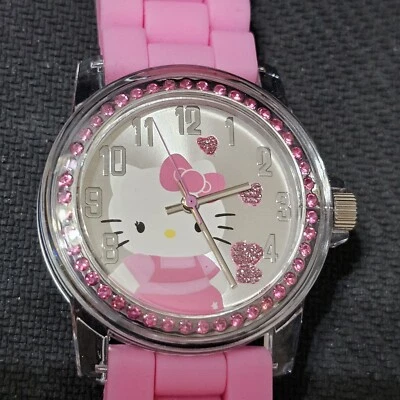 Hello Kitty Watch~ New ~pink Silicone~ Needs New Battery To Work - Image 1 of 4
