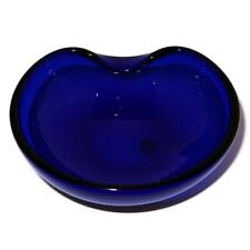 Art Glass, Tiffany & Co. Elsa Peretti, Thumbprint Cobalt Blue Round Bowl, 5 1/8"