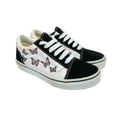 Zapatillas informales Vans para niños de corte bajo de la vieja escuela 500714 negras/rosa talla 1 año Foto 1 de 4