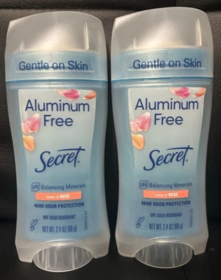 2 STICK Secret Aluminum Free Deodorant Notes Of Rose 48HR ODOR  2.4 Oz Each NEW - Image 1 of 4