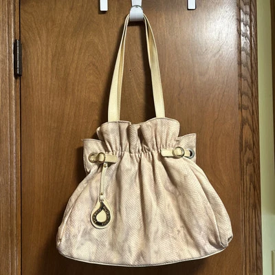 Precioso bolso de hombro Marco Buggiani con estampado de serpiente tostado con herrajes dorados Foto 1 de 4