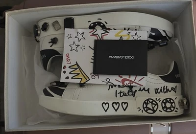 Dolce & Gabbana All Over Print Logo Sneakers 40.5 - Image 1 of 4