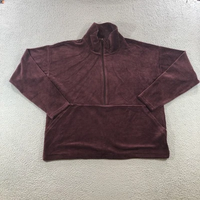 LL Bean Pullover Sweater Mens Large Deep Wine Corduroy Soft Stretch Half Zip NWT - Image 1 of 4