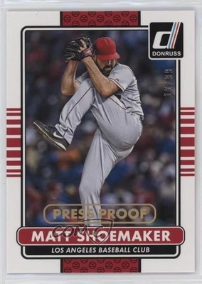 2015 Panini Donruss Press Proof Gold /99 Matt Shoemaker #102 - Image 1 of 2