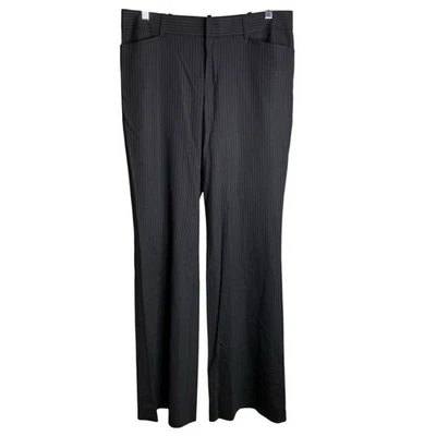 Club Monaco Womens Black Wool Blend Pinstriped Trousers Size 8 Career Old Money - Image 1 of 4