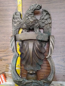 Huge Government Building Brass American Eagle Door Knocker Antique Verdigris - Bild 1 von 6