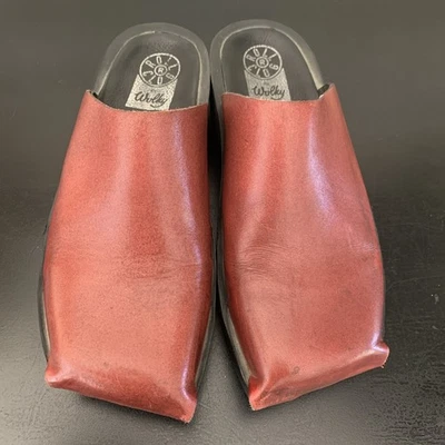 Zapatos zuecos Wolky Go para mujer talla 8,5 9 EE. UU./40 de cuero coñac con punta cuadrada Foto 1 de 4