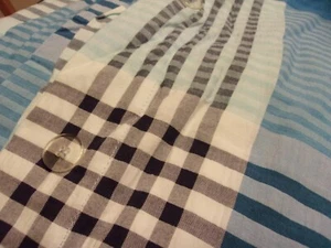 Land's End Kids Twin Duvet Cover- Azure Seersucker Plaid- 100% Cotton - Picture 1 of 6