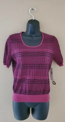Top Jones Wear para mujer color borgoña/azul marino a rayas, S Foto 1 de 4