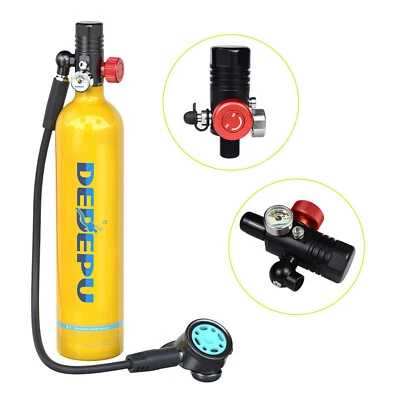 Kit de Buceo Máscara de Snorkel Cara Completa 1L Oxígeno Aire Tanque Subacuático EE. UU. Profesional Foto 1 de 4