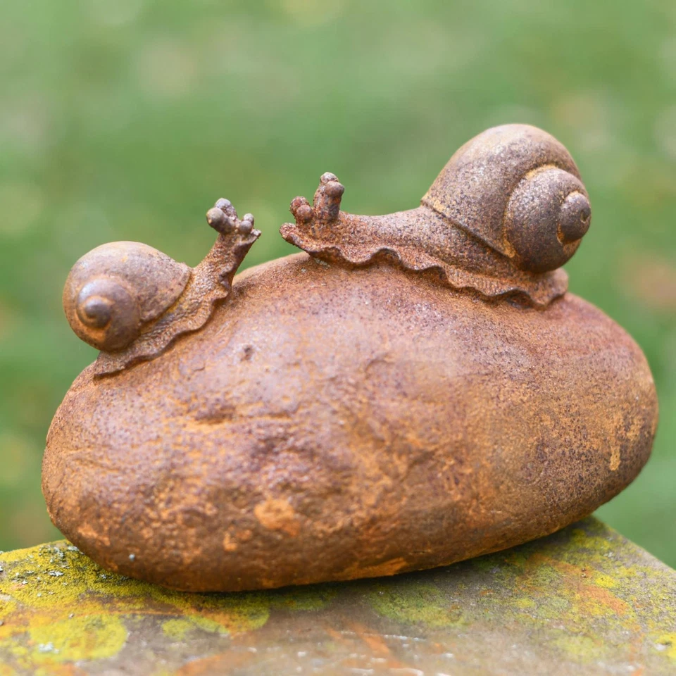 Rustic  "Rocky Adventure" Snail Garden Sculpture - Cast Iron Outdoor Ornament - Image 1 of 3