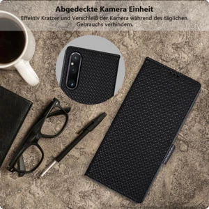 Echtleder Handy Tasche Klapphülle Magnet Cover Wallet Case für SONY - Picture 1 of 15