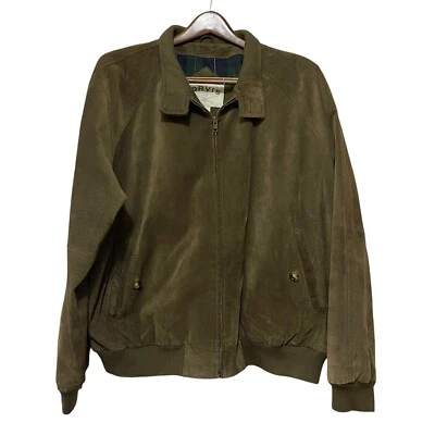 Men’s Vtg ORVIS Sporting Traditions LEATHER Jacket Coat sz XL Zip Up Olive Green - Image 1 of 4