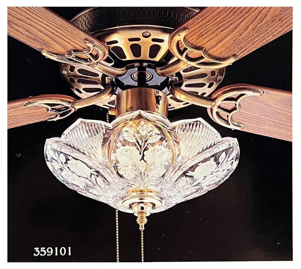 13" CEILING FAN LIGHT KIT (3 x E12) Polished Brass 24% Lead Crystal 359101 NEW - Image 1 of 1