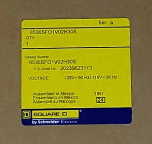 8536SFO1V02H30S  Schneider Electric Starter  8536SFO1VO2H30S - Picture 1 of 4