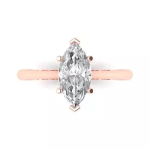1.5ct Marquise Promise Engagement Wedding Statement Bridal Ring 14k Rose gold - Picture 1 of 11