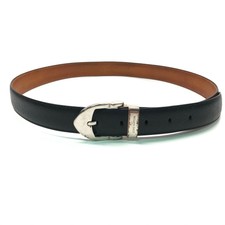 LOUIS VUITTON Mens Black Taiga Leather Belt w Logo Size 36 / 90