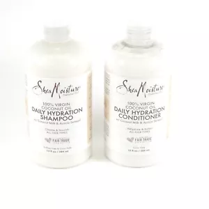 Shea Moisture Daily Hydration Shampoo and Conditioner 100% Virgin Coconut Oil - Picture 1 of 3