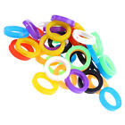  50 Pcs Key Identify Accessories Colored Sleeves Chain Caps Covers Blank