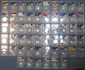 1999 - 2009 S SILVER 56 COIN STATE Territories QUARTER PROOF SET PCGS PR69DCAM - Picture 1 of 6