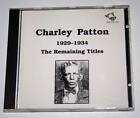 Cd Album Charley Patton Remaining Titles 1929 1934  Exc  Blues