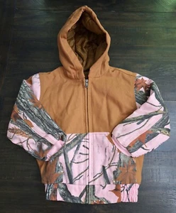 Outdoor Habitat Pink Camo Hooded Lined Jacket/Coat 100% Cotton Shell Size 2T EUC - Picture 1 of 10