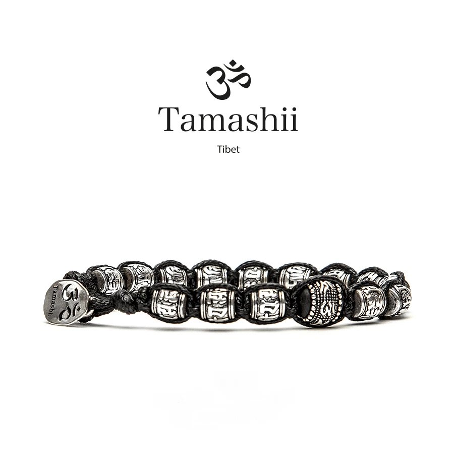 Bracciale Tibetano Tamashii Ruota Della Preghiera Unisex BHS924-S1 Argento  - Immagine 1 di 2