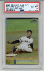 2020 TOPPS STADIUM CLUB CHROME GOLD REFRACTOR ROBERTO CLEMENTE /50 PSA 10 RARE - Picture 1 of 2