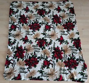 Christmas Flowers Christmas Plush Throw Blanket Red-Green-White - Picture 1 of 7