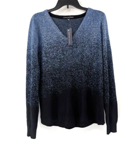 ADRIENNE VITTADINI Sweater Women's L Blue Knit V Neck Pullover - Picture 1 of 10