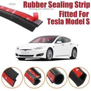 Door Seal Strip Kit Rubber Weather Draft Wind Noise Reduction For Tesla Model S - Picture 1 of 12