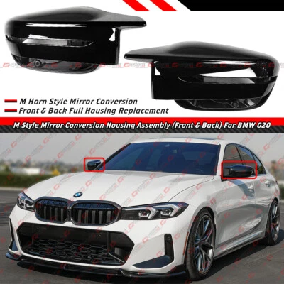 Conjunto de carcasa de espejo retrovisor lateral estilo M3 para BMW G20 330i 330e 2019-2025 conversión Foto 1 de 4
