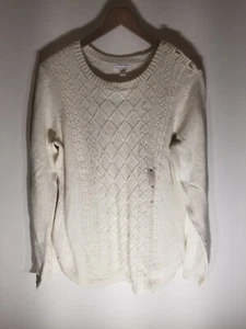 Charter Club Women's Vanilla Bean Sparkle Long Sleeve Sweater Size Med. NWT - Picture 1 of 13