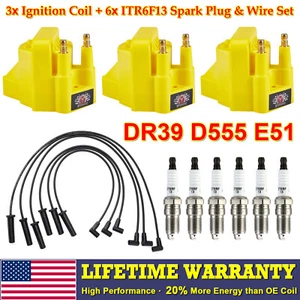 Ignition Coil DR39 & Spark Plug & Wire Set For 1996-08 Buick Lucerne Chevy 3.8L - Picture 1 of 23