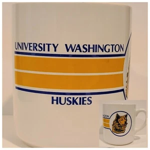 Vintage 1990's Washington Huskies Ceramic Coffe Mug Cup - Picture 1 of 5