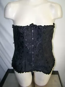 Women's sexy Corset Black Plus size 2XL W/ G string Slimming Wrap Belt Waist - Picture 1 of 8