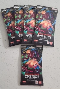 One Piece OP-06 Wings Of The Captain Sleeved Booster Packs x5 LOT English - Picture 1 of 1