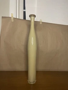 Creamy Brown Slim Bottle Vase. H-19" D-1.5" Decorative Vase - Picture 1 of 6