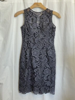 Adrianna Papell Women's Cocktail Dress Size 4 Gun Metal Grey Sheath $120 EUC - Image 1 of 4